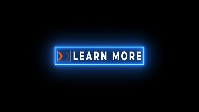 Neon Learn More Button &ndash; Glowing Call To Action Animated
