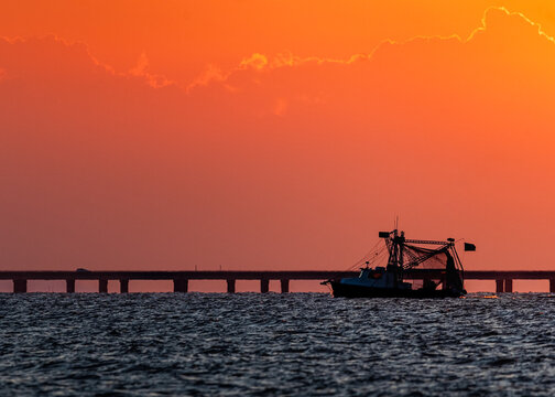  A Shrimp Boat at Twilight  - Powered by Adobe