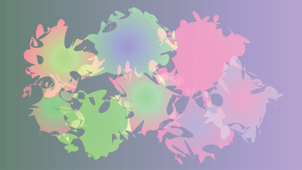 Colorful Artistic Background with Watercolor Splatters in Pink Green and Purple Hues Modern Abstract Design Illustration