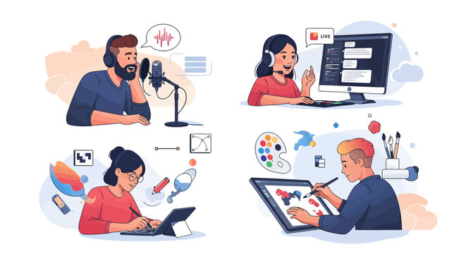 Global Creator Economy: Diverse Digital Artists & Online Content Creation