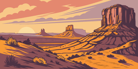 Canyonlands mesa horizon vintage sun