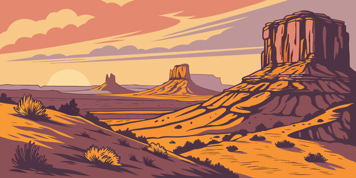 Canyonlands mesa horizon vintage sun