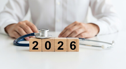 Healthcare Forecast 2026 Medical Planning Stethoscope Future of Medicine Doctor Checkup Hospital Care Health Research