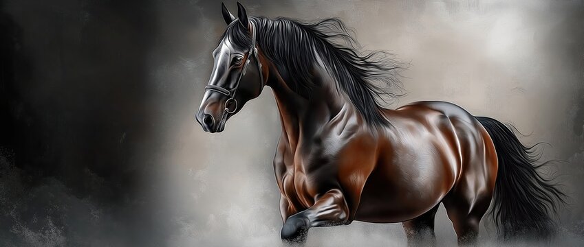 The horse gallops freely across the plains, demonstrating the powerful beauty of the horse in dynamic movement