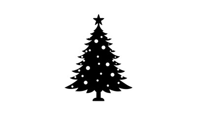 Realistic Christmas Tree Silhouette – Evergreen Pine Shape