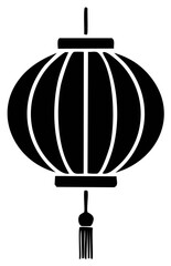 Fototapeta premium Black and white vector illustration of a traditional Chinese lantern