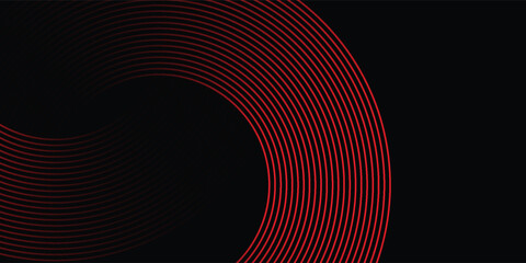 Black background and red line circle