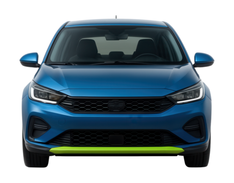 Compact urban hatchback featuring vibrant body accents.