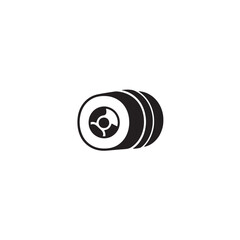 Sushi roll silhouette cylindrical roll with filling icon
