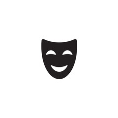 Theater mask silhouette drama mask shape icon