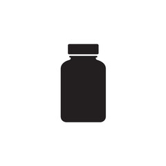 Vitamin bottle silhouette round container with cap icon