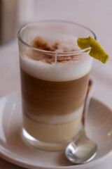 Barraquito  coffee drink very popular in the Canary Islands. It is often served in layers, thanks to the different densities of the milk, the liquor, the condensed milk and the coffee.