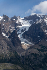 View of the mountain landscape in the national park Torres del Paine, Patagonia, Chile, South America