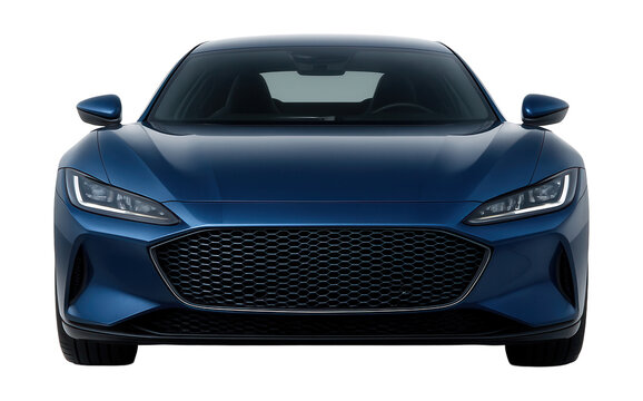 Aerodynamic hybrid sports car featuring a unique front grille design.