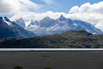 View of the mountain landscape in the national park Torres del Paine, Patagonia, Chile, South America