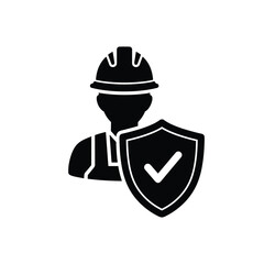Worker safety vector icon construction employee secure work insurance