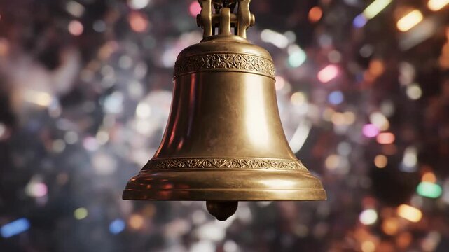 Stunning golden bell in a beautiful sparkling background for various occasions and events