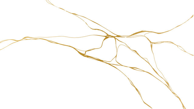 luxury marble texture pattern of Golden kintsugi crack. Vector horizontal backdrop poster background with intertwine graceful veins. gold broken seams