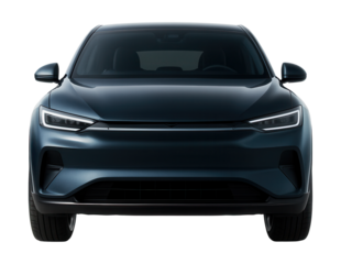 Sleek electric SUV featuring dynamic body lines and oversized alloy wheels.