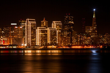 San Francisco Skyline Night Across Water Energy Nightlife Waterfront