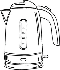 Kettle electric appliance hand drawn illustration