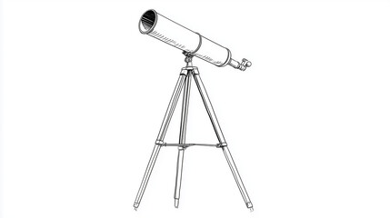 Telescope on tripod for observing stars and planets, concept of Newton Day  