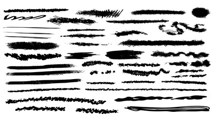 Obraz premium vector pencil ink stroke underline swirls crosshatch scribble strikethrough hand drawn childish doodle big set