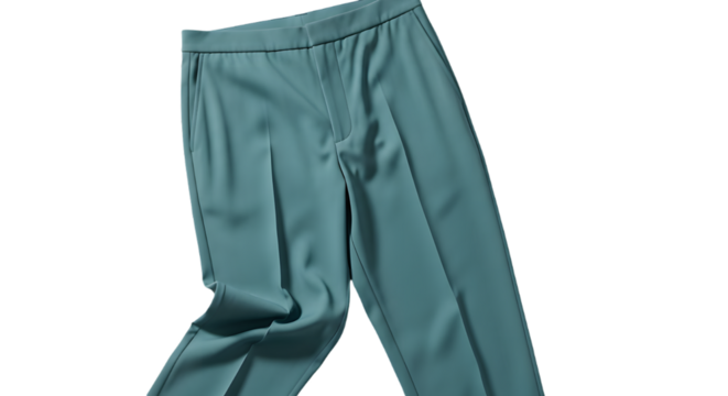 Blue trousers elegant formal style with transparent background apparel fashion