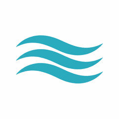 Teal blue ocean waves flowing water icon perfect for sea marine aquatic coastal or nautical themed design