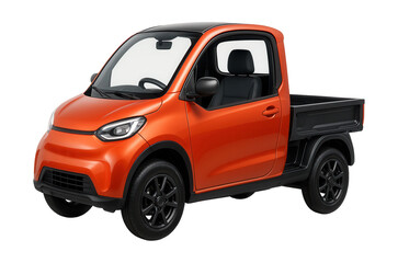 Electric quadricycle featuring an open cargo area and a simple dashboard design.