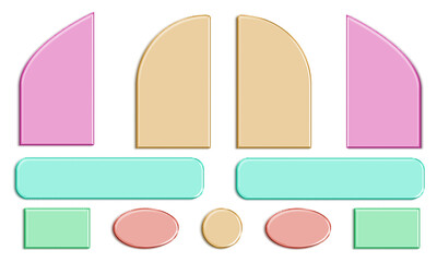 Set of Modern Geometric Elements on Transparent Backdrop