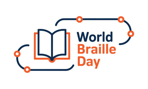 World Braille Day is celebrated with an open book and dots symbolizing braille.