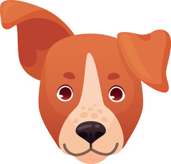 Jack russel terrier head. Cute dog smile