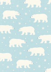Fototapeta premium Polar bears pattern wallpaper
