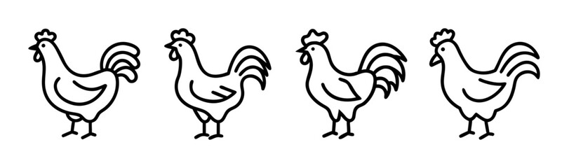 Bold vector rooster illustration iconic farm animal graphic design scalable