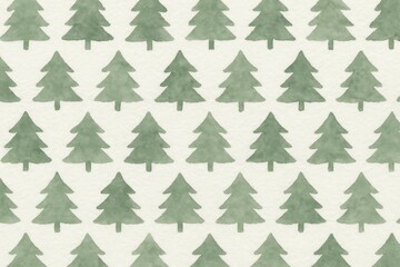 Obraz premium Watercolor evergreen tree pattern.