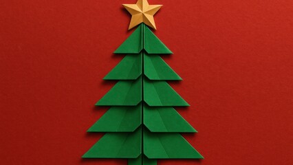 Plakat Origami Christmas tree art