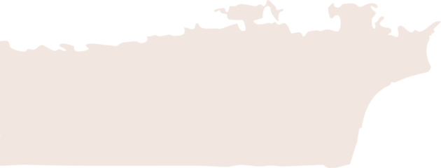 Abstract beige paint stroke with rough edges and torn paper effect, isolated on transparent background.