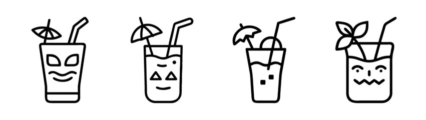 Tropical tiki drink vector illustration for summer fun