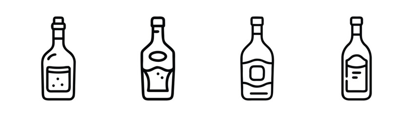 Vector illustration of a clear glass vodka bottle icon