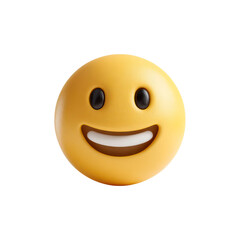 3D Smiling Happy Emoji Face Icon isolated on transparent background
