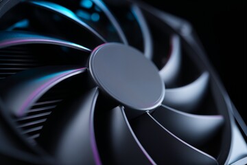 High-performance rack cooling fan with static blades showcased in close-up view highlighting design and technology