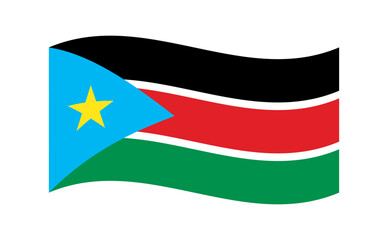 Waving flag of South Sudan