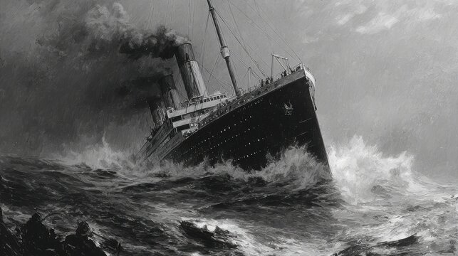 Stunning photo of sinking of the RMS Titanic.