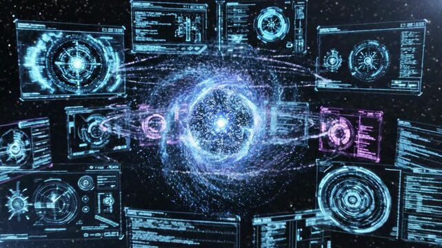 Abstract digital visualization of energy flow and data processing - Powered by Adobe