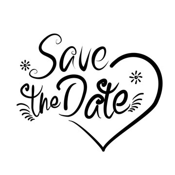 Elegant &ldquo;Save the Date&rdquo; Handwritten Heart Frame Vector Design