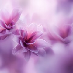 Fototapeta premium Soft pastel floral abstract background with dreamy blurred petals and gentle glowing colors.