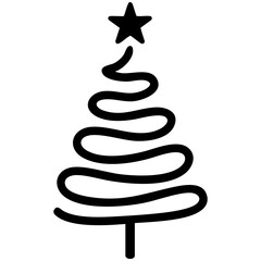 Christmas tree minimalist simple hand drawing element