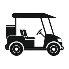 A simplified black buggy icon offers a solid view of transportation and leisure