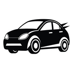Obraz premium Black and white car has a unique style with a sporty design